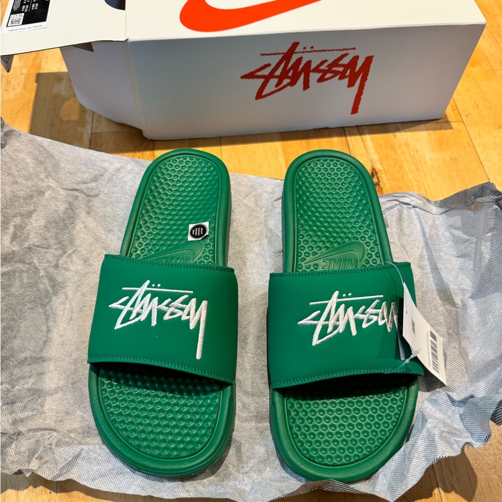 Nike Stussy Slides 10 Mens in Green NEW